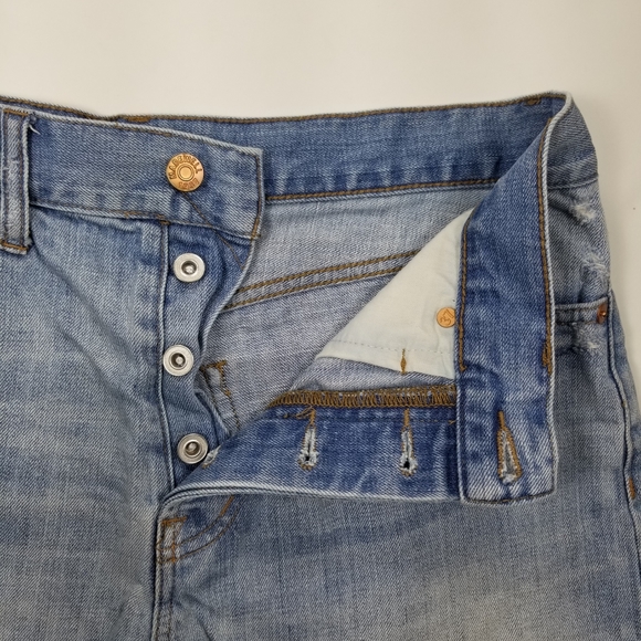 Madewell Sz 29 Relaxed Denim Shorts Button Fly Fray - Picture 4 of 10